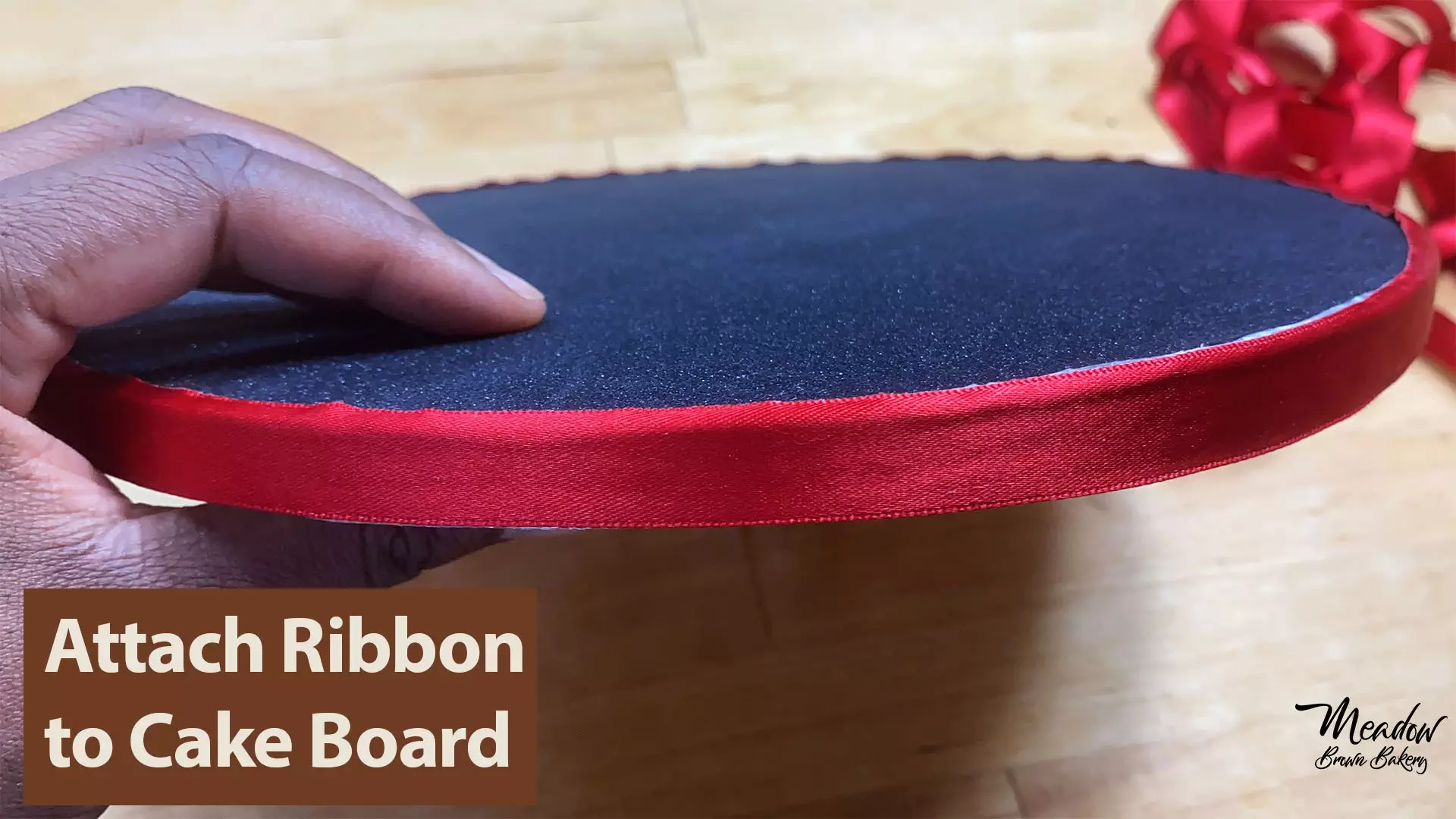 How to decorate a cake board with ribbon